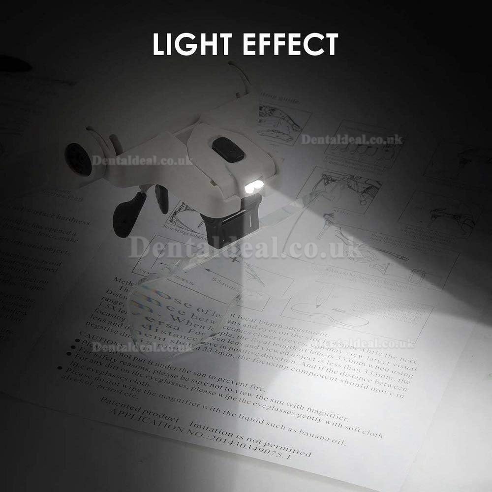 Dentist Loupes Headlight Dental Binocular Glass Magnifier with Led Head Light 5 Lens