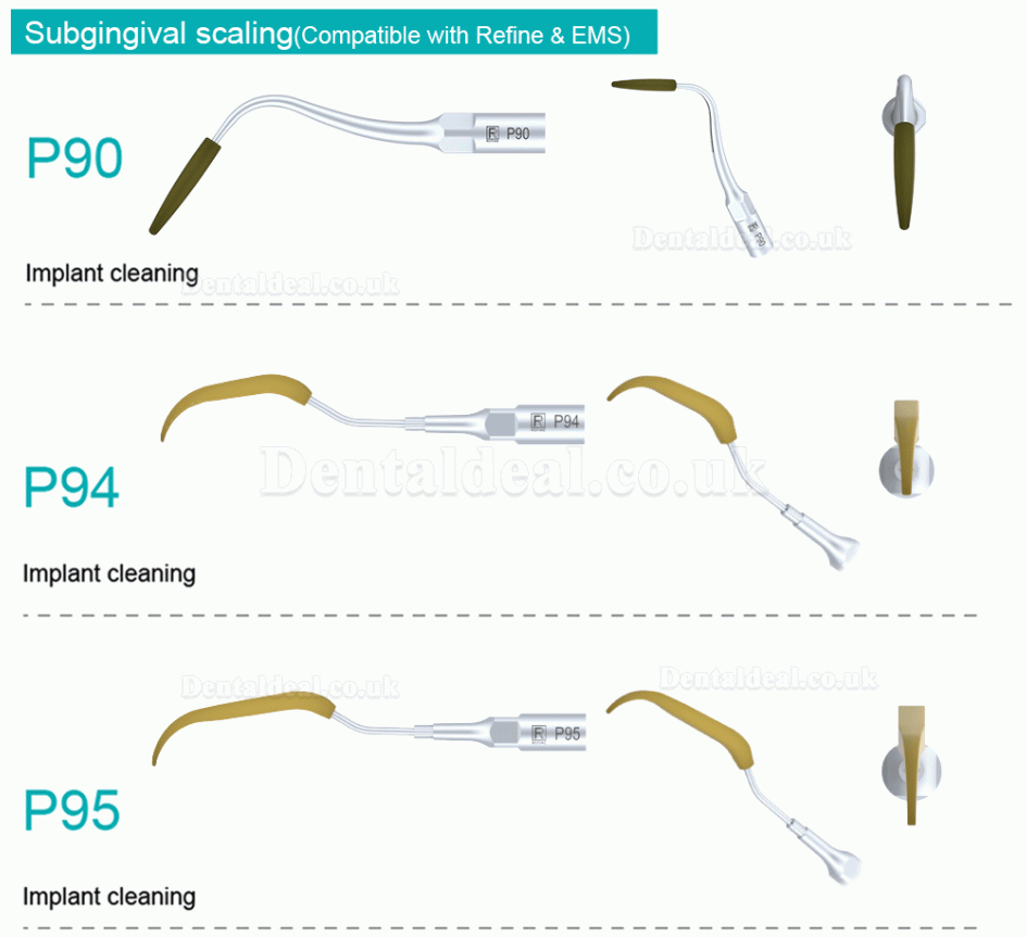 5 Pcs Dental Tips P90 P94 P95 P96L P96R Fit REFINE EMS MECTRON Woodpeaker