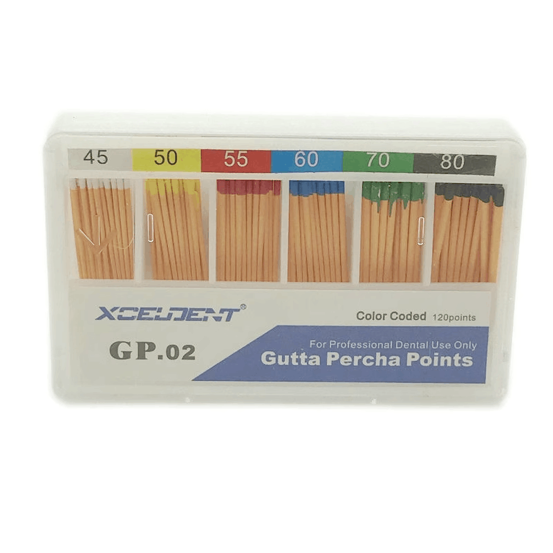 HTM #45-#80 Dental 0.02 Taper Gutta Percha Points Regular dentist materials