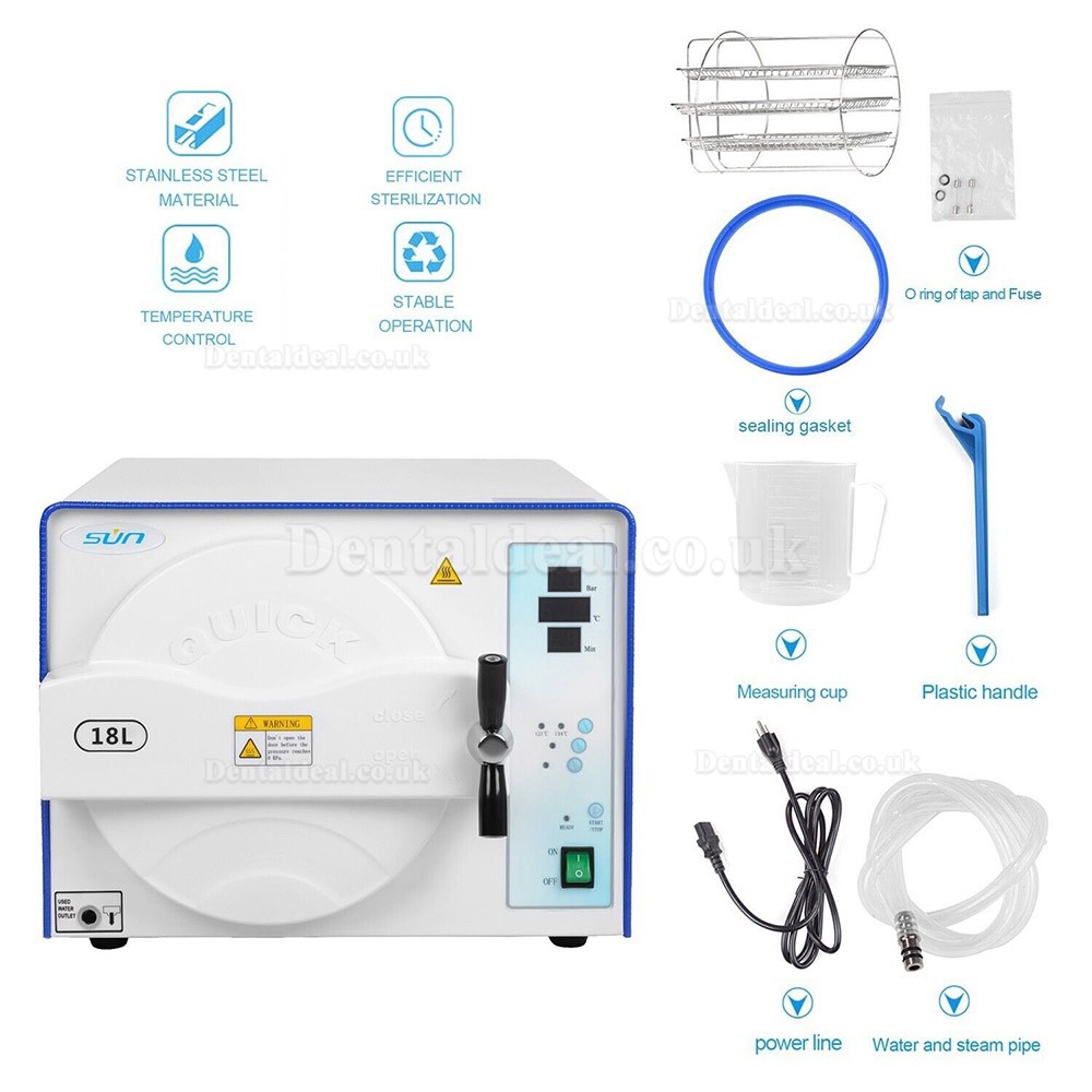 18L / 23L Sun Class N Dental Autoclave Steam Sterilizer High Temperature High Pressure