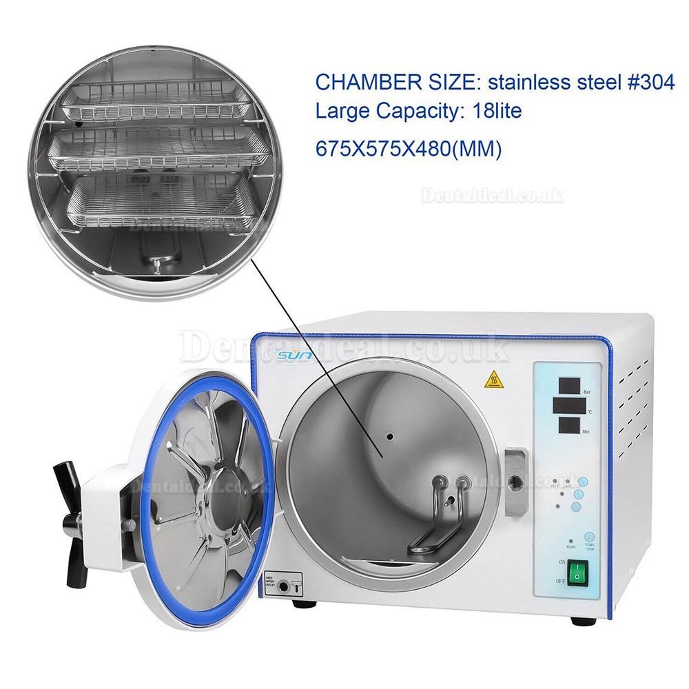 18L / 23L Sun Class N Dental Autoclave Steam Sterilizer High Temperature High Pressure