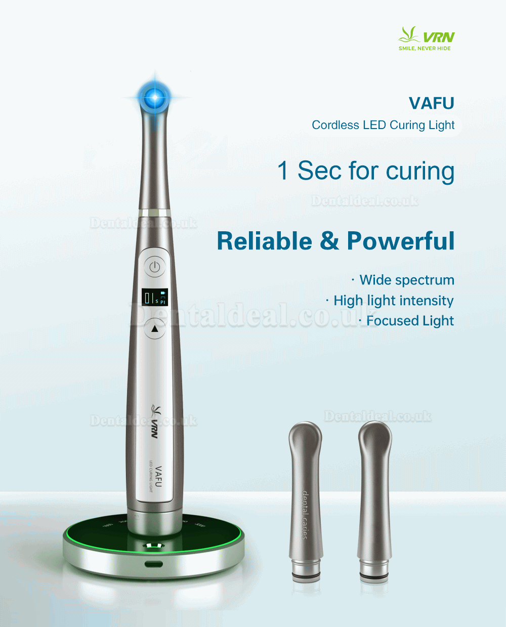 VRN VAFU High Power Dental Wireless LED Curing Light Lamp 3200mW with Caries Detector & Light Curing Meter